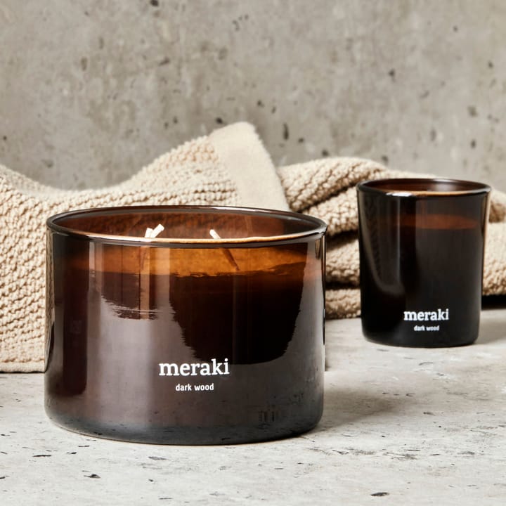 Meraki scented candle, 60 hours, Dark wood Meraki