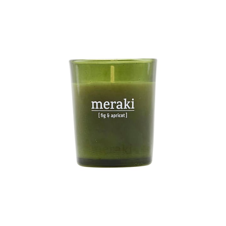 Meraki scented candle green glass 12 hours, fig-apricot Meraki