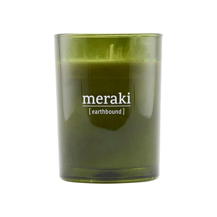 Meraki scented candle green glass 35 hours - earthbound - Meraki