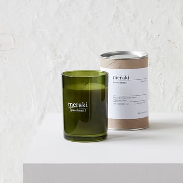 Meraki scented candle green glass 35 hours - green herbal - Meraki