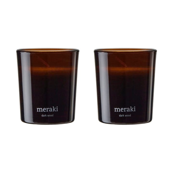 Meraki scented candles 12 hours 2-pack - Dark wood - Meraki