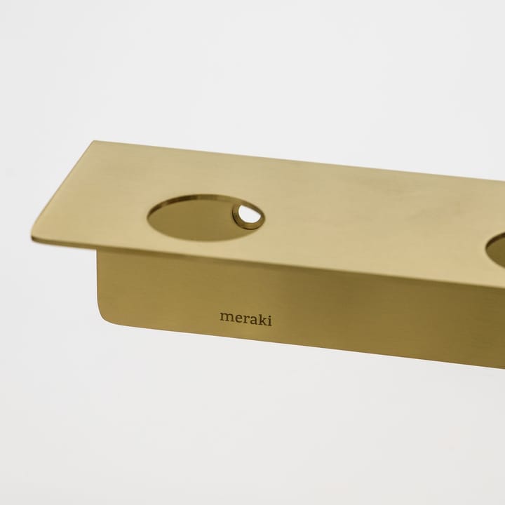 Meraki shelf with bottle hanger and hook, Brushed brass finish Meraki