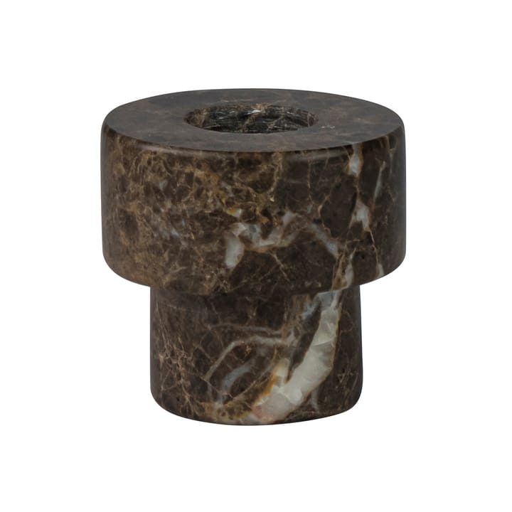 Marble candle holder 5 cm - Brown - Mette Ditmer