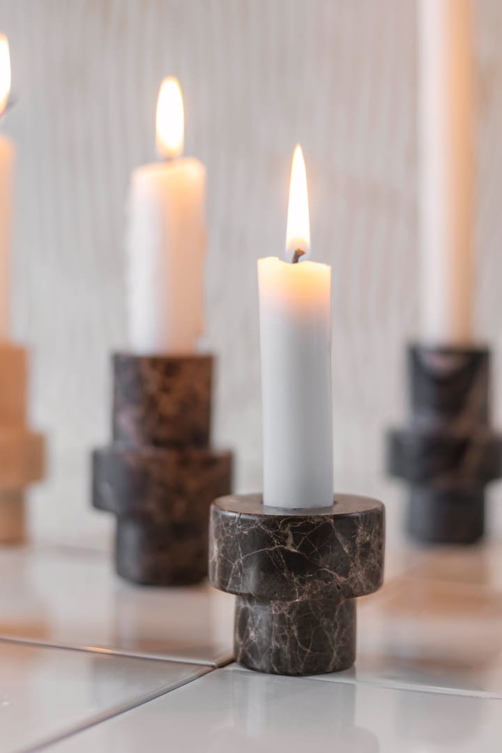 Marble candle holder 5 cm, Brown Mette Ditmer