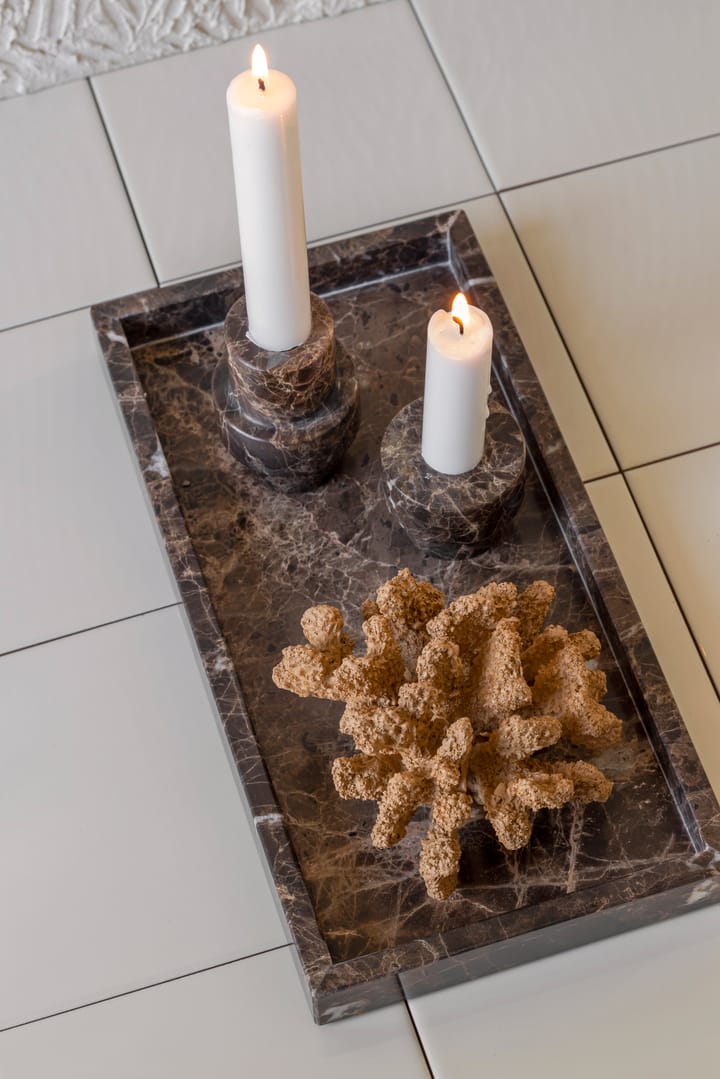 Marble candle holder 5 cm, Brown Mette Ditmer