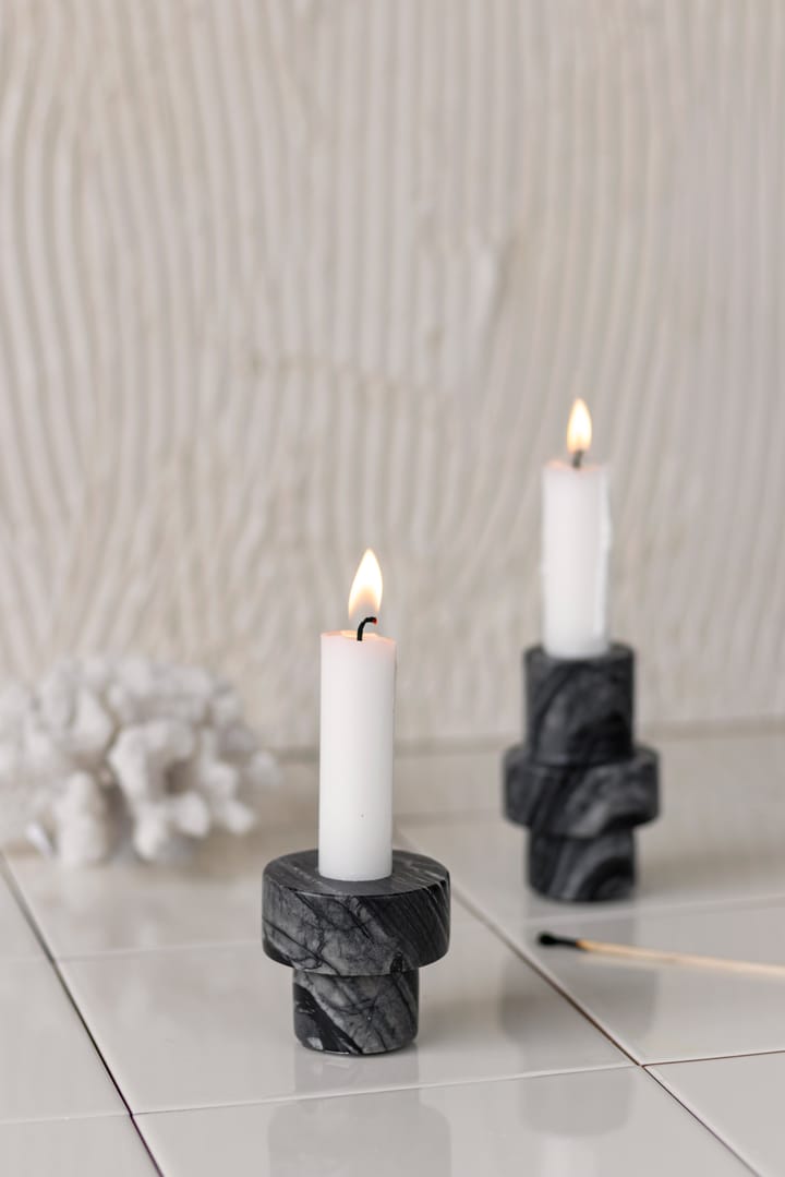 Marble candle holder 5 cm, Grey Mette Ditmer