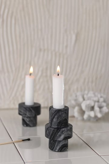 Marble candle holder 8.5 cm - Grey - Mette Ditmer