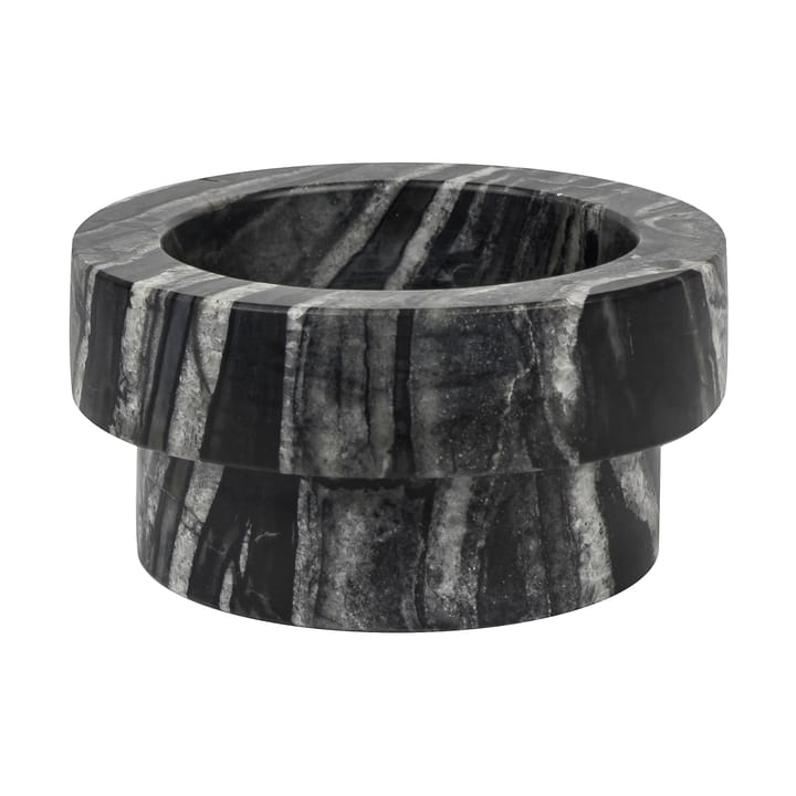 Marble candle holder for block candle 5 cm, Black-Grey Mette Ditmer