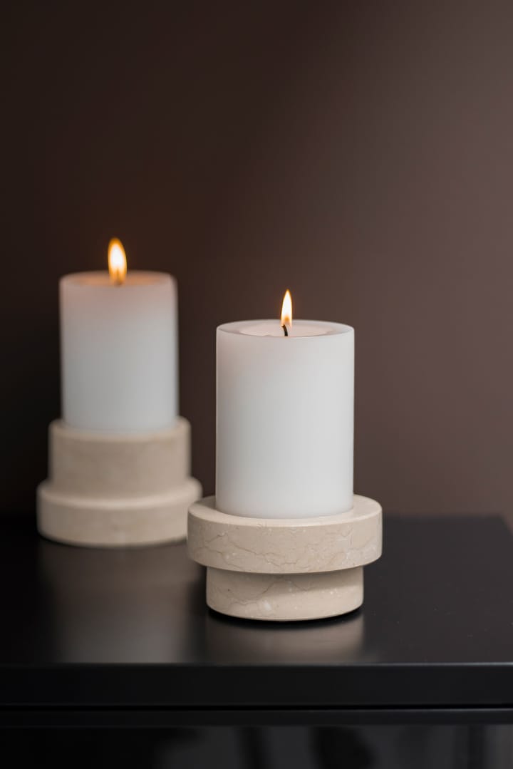 Marble candle holder for block candle 5 cm, Sand Mette Ditmer