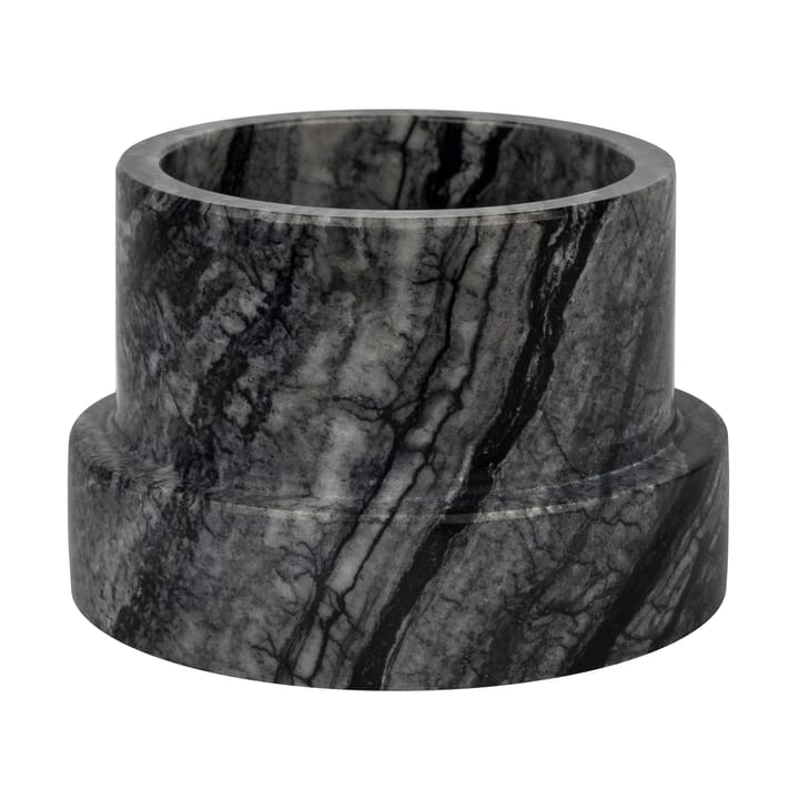 Marble candle holder for block candle 6.5 cm, Black-Grey Mette Ditmer