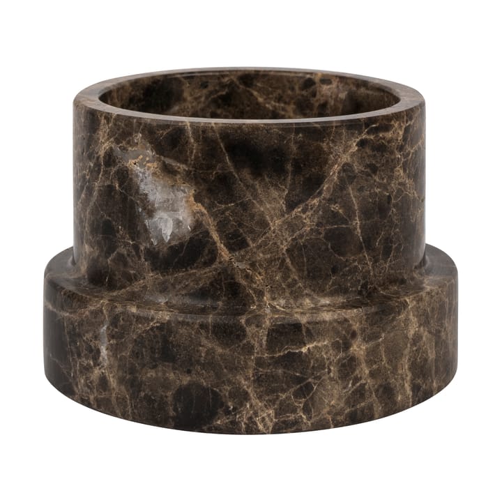 Marble candle holder for block candle 6.5 cm, Brown Mette Ditmer