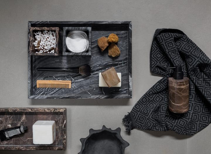 Marble decoration tray large 30x40 cm, Black-grey Mette Ditmer