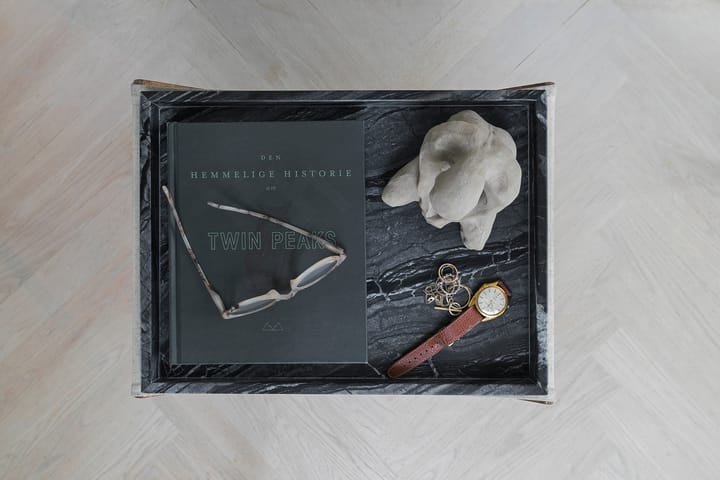 Marble decoration tray large 30x40 cm, Black-grey Mette Ditmer