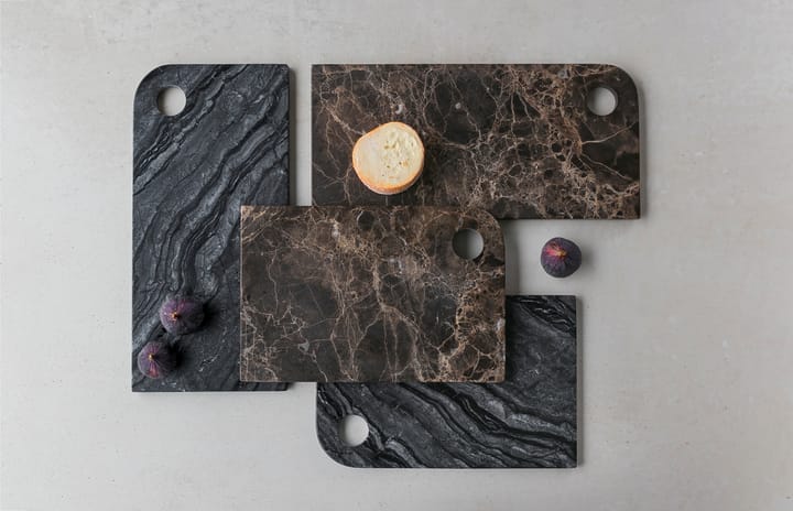 Marble serving tray large 18x38 cm, Black-grey Mette Ditmer