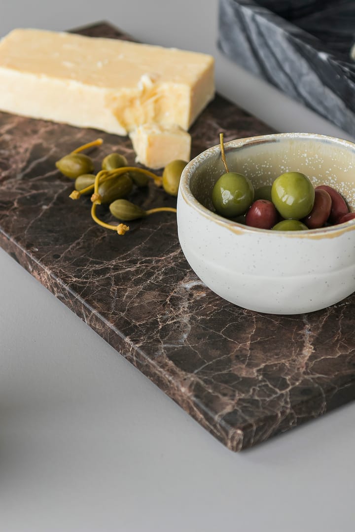 Marble serving tray large 18x38 cm, Brown Mette Ditmer