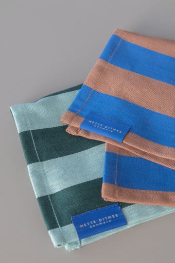 Stripes dishcloth 33x33 cm 2-pack - Mint - Mette Ditmer