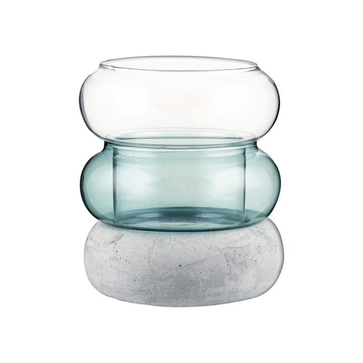 Bagel vase/lantern 12 cm, Lake blue Muurla