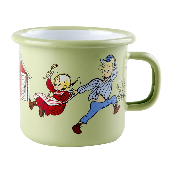 Emil and Ida enamel mug 2.5 dl, Green Muurla