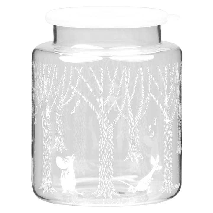 In the Woods glass jar with silicon lid 17 cm, clear-white Muurla