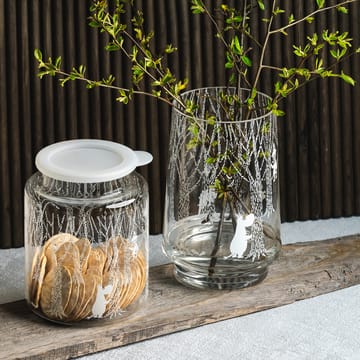 In the Woods glass jar with silicon lid 17 cm - clear-white - Muurla