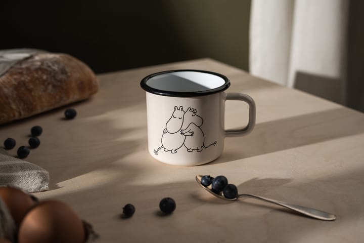 Moomin 80 enamel mug 37 cl, White Muurla