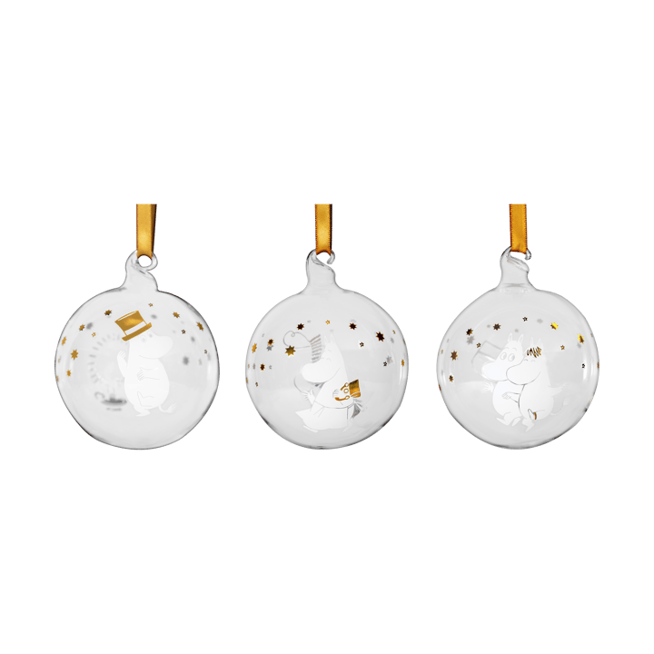 Moomin Christmas bauble Ø7 cm 3 parts - Sparkling stars - Muurla