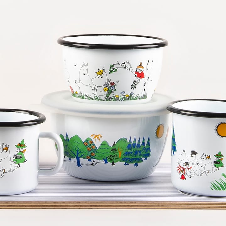 Moomin Colors enamel bowl 60 cl, Moomin valley Muurla