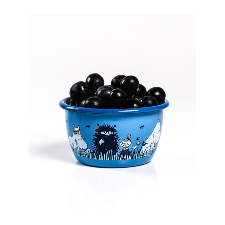 Moomin enamel bowl Friends 30 cl, Blue Muurla