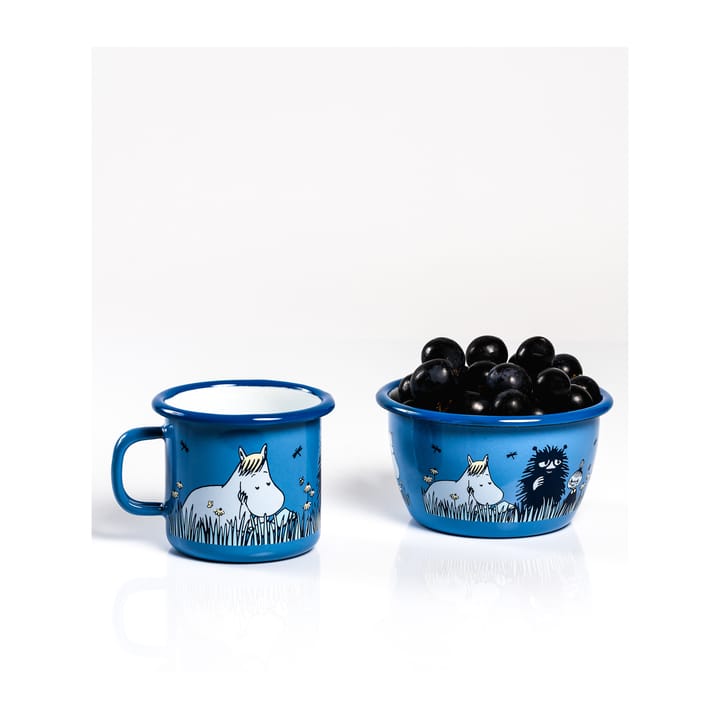 Moomin enamel mug friends 25 cl, Blue Muurla