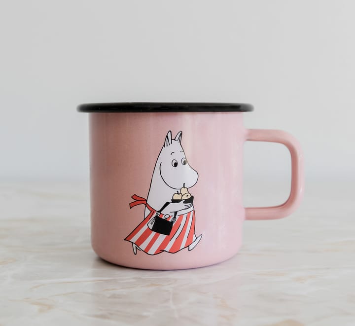 Moomin mamma enamel mug 37 cl, Pink Muurla