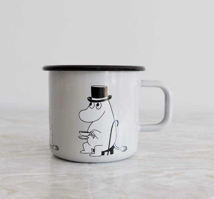 Moomin pappa enamel mug 37 cl, grey Muurla