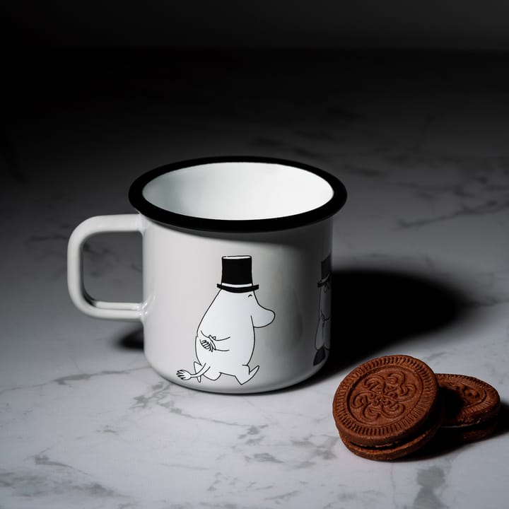 Moomin pappa enamel mug 37 cl, grey Muurla