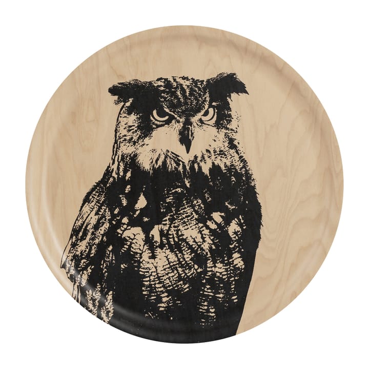 Nordic The Eagle Owl bricka Ø35 cm, Nature-black Muurla