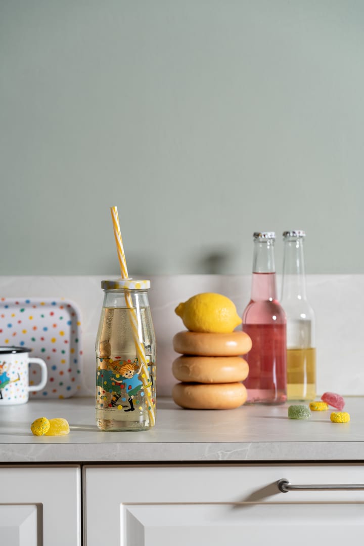 Pippi bottle with lid and straw 4.5 dl, Boing-boing Muurla