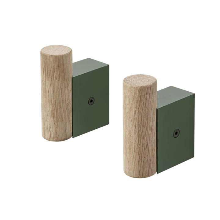 Attach hook 2-pack, Oak-dark green Muuto