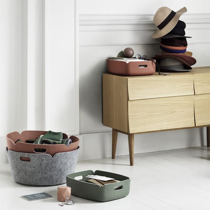 Restore storage basket round, Grey Muuto