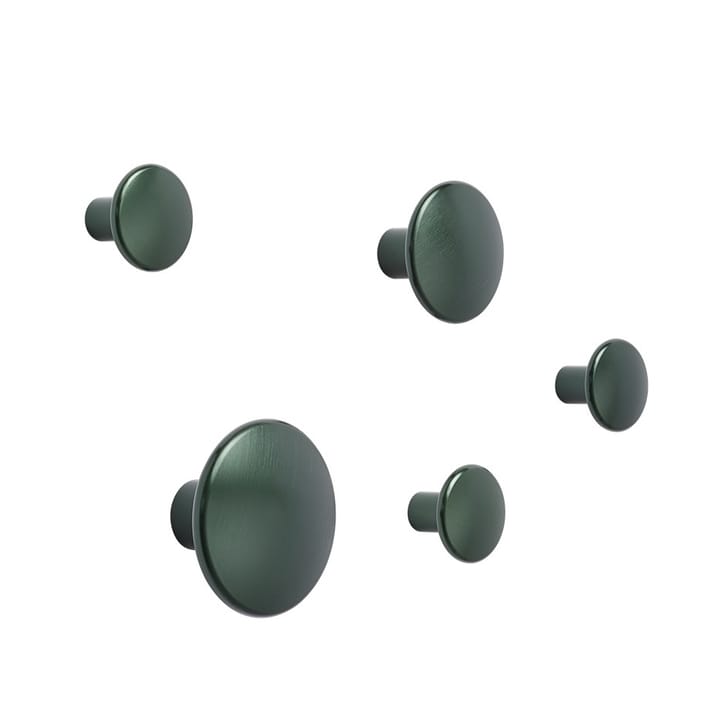 The Dots clothes hook metal 5 pack - Dark green - Muuto