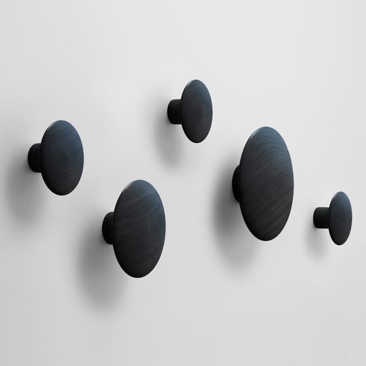 The Dots coat hook black, Ø17 cm Muuto