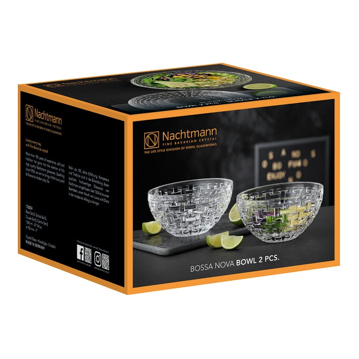 Bossa Nova bowl 18 cm 2-pack, clear Nachtmann