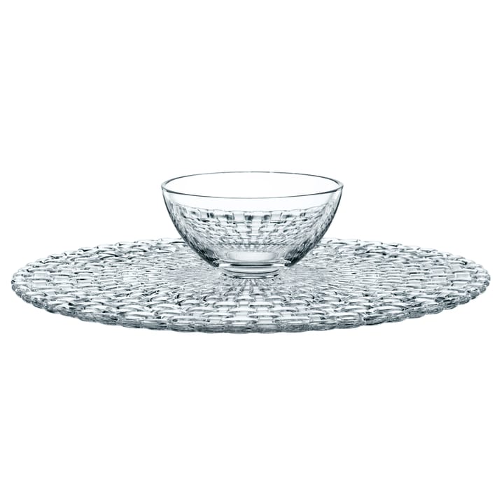 Bossa Nova cake dish/chip and dip plate, clear Nachtmann