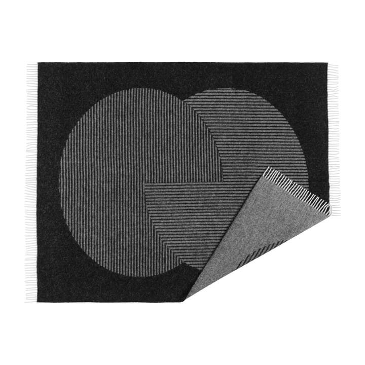 Circles wool throw 130x185 cm, Black NJRD