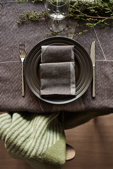 Geometric tablecloth 147x250 cm - Brown-white - NJRD