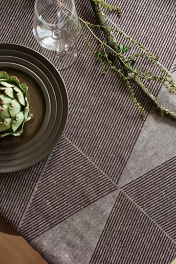 Geometric tablecloth 147x250 cm - Brown-white - NJRD