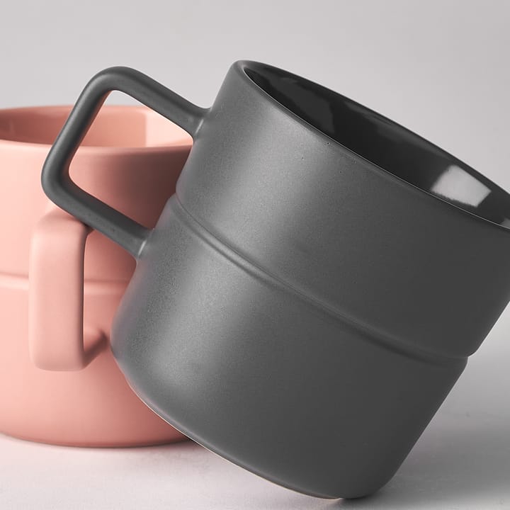 Lines mug 50 cl 2-pack, dark grey NJRD