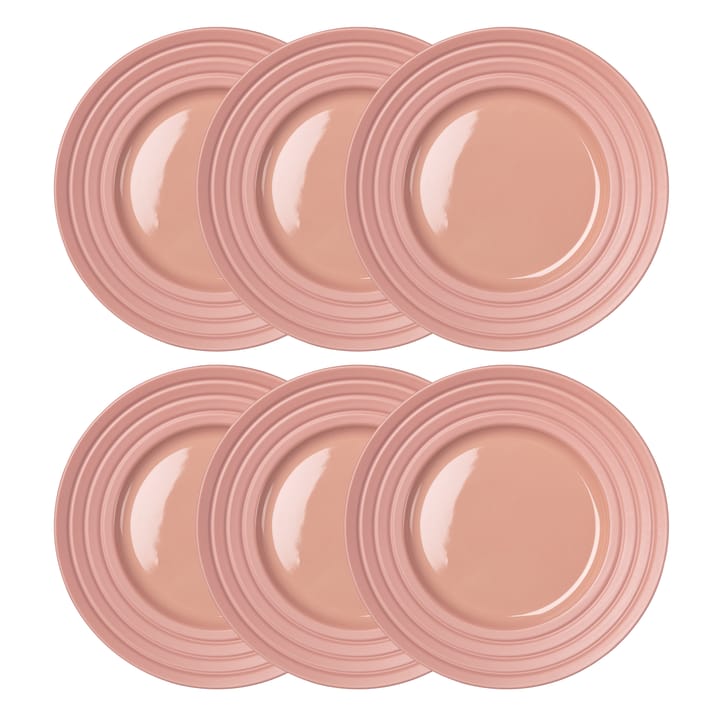 Lines plate Ø27 cm 6-pack - pink - NJRD