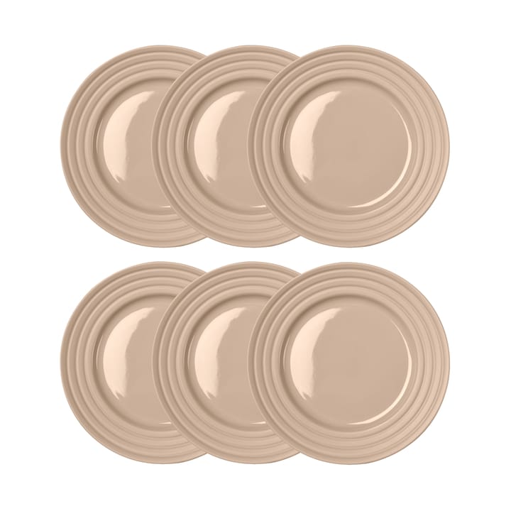 Lines small plate Ø21 cm 6-pack, beige NJRD