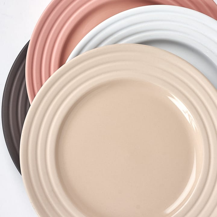 Lines small plate Ø21 cm 6-pack, beige NJRD