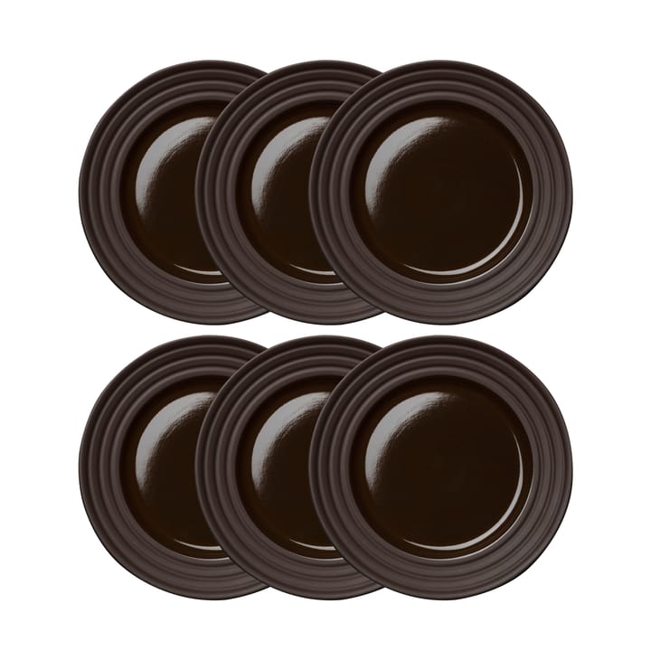 Lines small plate Ø21 cm 6-pack, brown NJRD