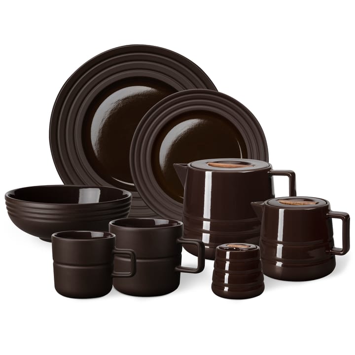 Lines small plate Ø21 cm 6-pack, brown NJRD