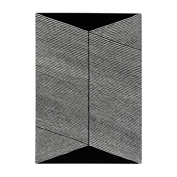 Rectangles wool rug black, 170x240 cm NJRD